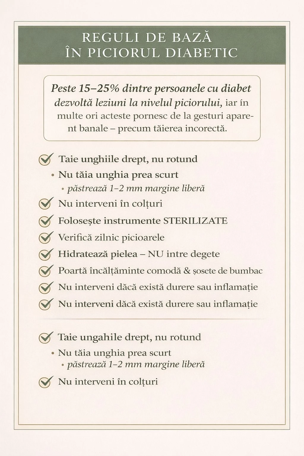 reguli de baza in piciorul diabetic